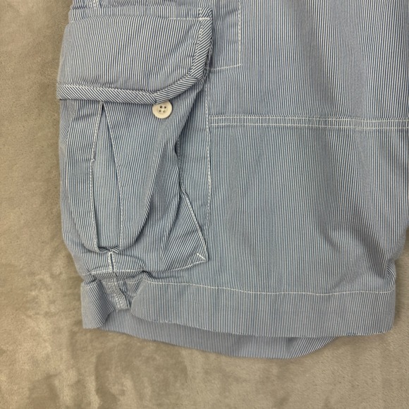 Polo Ralph Lauren Cargo Shorts Mens 38 Blue Seersucker Stripe Classic Chino - Picture 12 of 13